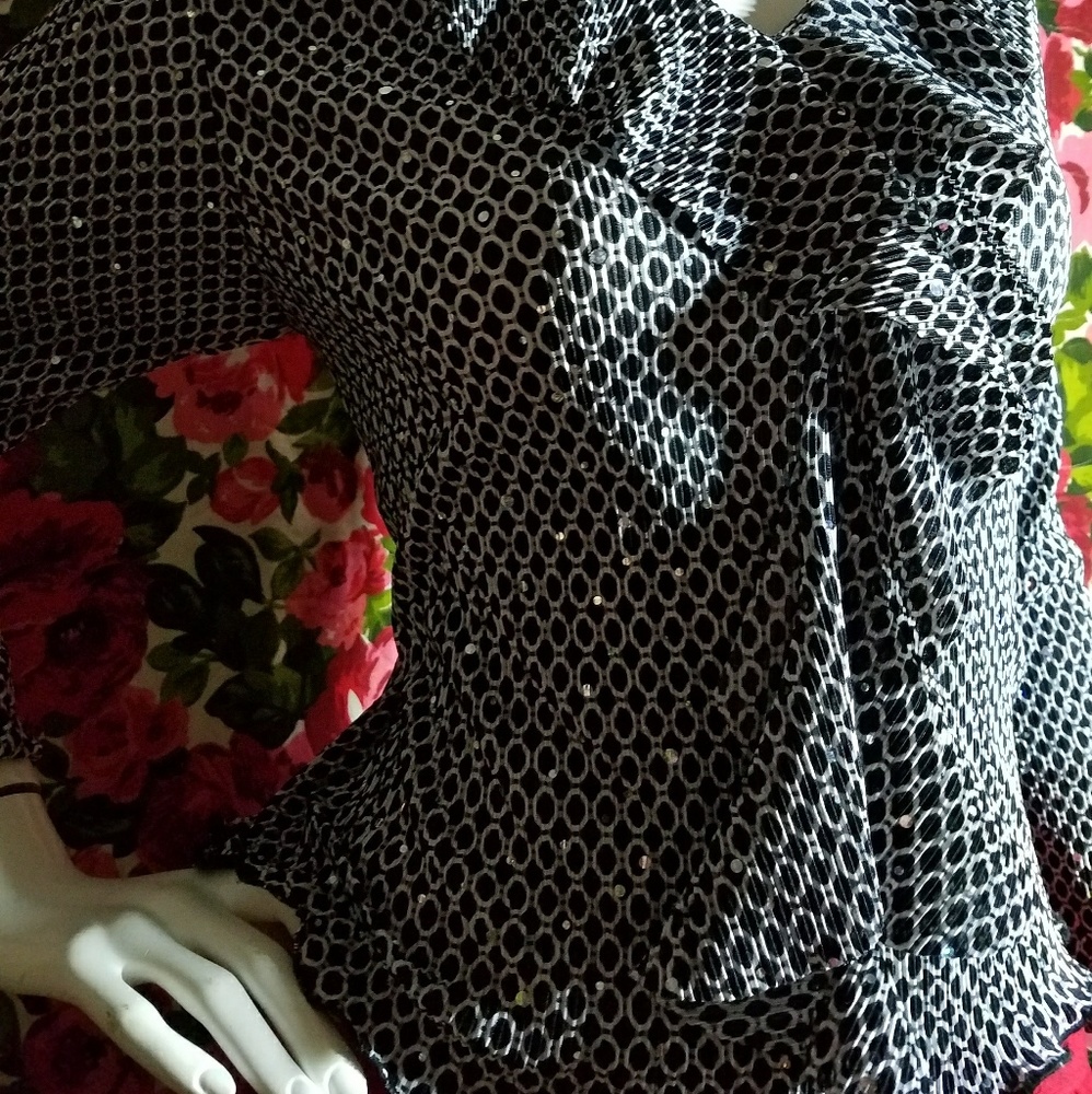 Brittany Black Sparkle Ruffle Top! - Picture 6 of 8